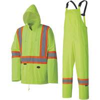 5599 Lightweight Waterproof Rain Suit, Polyester/PVC, X-Small, High Visibility Lime-Yellow R.M.G. Prévention