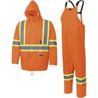 5618 150D Rain Suit, Polyester/Polyurethane, Small, High Visibility Orange R.M.G. Prévention
