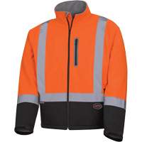 5679 Mechanical-Strength Softshell Safety Jacket, Black/High Visibility Orange, Small R.M.G. Prévention