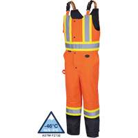 5040BB Waterproof Quilted Bib Pants, Polyester, X-Small, Black/High Visibility Orange R.M.G. Prévention
