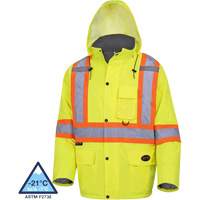5031 Waterproof Quilted Safety Parka, High Visibility Lime-Yellow, Small R.M.G. Prévention