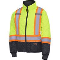 5016 Quilted Freezer Jacket, Polyester, Black/High Visibility Lime-Yellow, X-Small R.M.G. Prévention