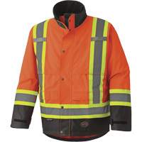 5400 300D Trilobal Ripstop Waterproof Safety Jacket, Polyester, Black/High Visibility Orange, 2X-Large R.M.G. Prévention