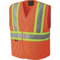6914A Flame Resistant Safety Vest, High Visibility Orange, Medium/Small, Polyester R.M.G. Prévention