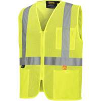 6944 FR Safety Vest, High Visibility Lime-Yellow, Small, Polyester R.M.G. Prévention