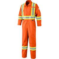 7705T FR-Tech&reg; Flame-Resistant Coverall with Leg Zippers, Size 40 (Tall), High Visibility Orange, 9.7 cal/cm² R.M.G. Prévention