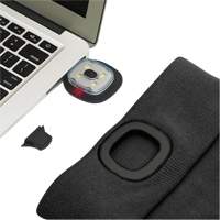 5678 Tuque en tricot avec lampe frontale &agrave; DEL, Doublure en Molleton, Taille unique, Noir R.M.G. Prévention