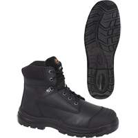 1025 Black 6" Work Boots, Leather, Steel Toe, Size 10 R.M.G. Prévention
