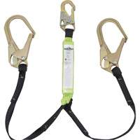 SA-64022-4 Shock Absorbing Lanyard, 4', Rebar Hook Center, Snap Hook Leg Ends, Polyester R.M.G. Prévention