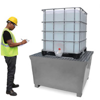 Steel Ultra-IBC Spill Pallet&reg;, 370 US gal. Spill Capacity, 57.6" x 34.7" x 56.9" R.M.G. Prévention
