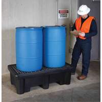 Ultra-Spill Pallet mod&egrave;le &eacute;conomique, 2 barils, Capacit&eacute; de d&eacute;versement 66 gal. US, 53" x 29" x 16,5" R.M.G. Prévention