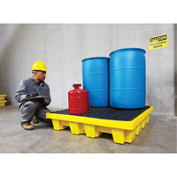 4-Drum Nestable Ultra-Spill Pallet&reg;, 66 US gal. Spill Capacity, 51" x 51" x 10" R.M.G. Prévention