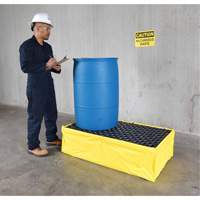 2-Drum Flexible Ultra-Spill Pallet&reg;, 66 US gal. Spill Capacity, 48" x 24" x 14" R.M.G. Prévention