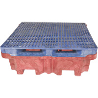 4-Drum Ultra-Spill King&reg; Flat Deck Spill Pallet, 85 US gal. Spill Capacity, 51" x 51" x 17.5" R.M.G. Prévention