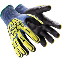 Gants r&eacute;sistants aux chocs Helix 3016, 7/Petit, Paume en PEHP, Poignet &eacute;lastique/Poignet en tricot R.M.G. Prévention