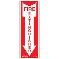 Enseigne Fire Extinguisher, 12" x 4", Aluminium, Anglais avec pictogramme R.M.G. Prévention