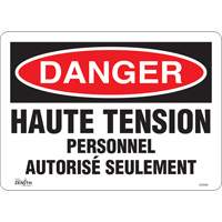 Enseigne  Haute tension , 10" x 14", Vinyle, Français R.M.G. Prévention
