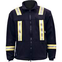 Flame Resistant Striped Full Zip Fleece Jacket, X-Large, Navy Blue R.M.G. Prévention