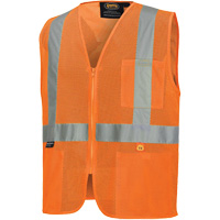 6943 Flame-Resistant Mesh Safety Vest, High Visibility Orange, Small, Polyester R.M.G. Prévention