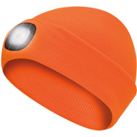 5675 Knit Toque with LED Headlight, Fleece Lining, One Size, High Visibility Orange R.M.G. Prévention