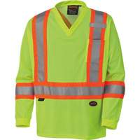 6985 Traffic Micro Mesh Long-Sleeved Safety Shirt, Small, High Visibility Lime-Yellow R.M.G. Prévention