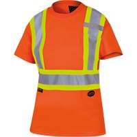 6948 Women's Bird's-Eye Safety T-Shirt, Polyester, X-Small, High Visibility Orange R.M.G. Prévention