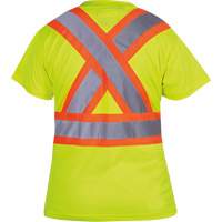 6949 Women's Bird's-Eye Safety T-Shirt, Polyester, X-Small, High Visibility Lime-Yellow R.M.G. Prévention
