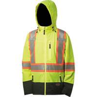 5221 Softshell Waterproof Premium  Safety Jacket, Polyester, High Visibility Lime-Yellow, Small R.M.G. Prévention