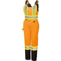 5040BBW Women's High-Visibility Waterproof Safety Overalls, Polyester, X-Small, Black/High Visibility Orange R.M.G. Prévention