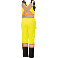 5041BBW Women's High-Visibility Waterproof Safety Overalls, Polyester, X-Small, Black/High Visibility Lime-Yellow R.M.G. Prévention