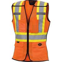486 Women's High-Visibility Safety Tear-Away Vest, High Visibility Orange, X-Small, Polyester R.M.G. Prévention