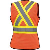 486 Women's High-Visibility Safety Tear-Away Vest, High Visibility Orange, X-Small, Polyester R.M.G. Prévention