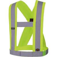 5493 High-Visibility 4" Wide Adjustable Safety Sash, Meets/Exceeds CSA Z96 Class 2 - Level 2, High Visibility Lime-Yellow, Silver Reflective Colour, One Size R.M.G. Prévention