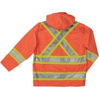 Ripstop Safety Rain Jacket, Polyester, X-Small, High Visibility Orange R.M.G. Prévention