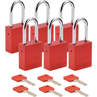 Lockout Padlock, Safety Padlock, Keyed Different, Aluminum, 1-1/2" Width R.M.G. Prévention