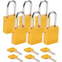 Lockout Padlock, Safety Padlock, Keyed Different, Aluminum, 1-1/2" Width R.M.G. Prévention
