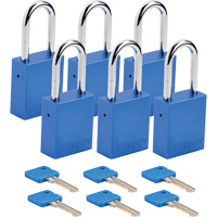 Lockout Padlock, Safety Padlock, Keyed Different, Aluminum, 1-1/2" Width R.M.G. Prévention