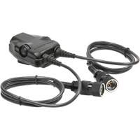 Adaptateur d'interrupteur d'&eacute;mission pour radios de communication militaires DUAL PELTOR avec connecteur &agrave; 6 broches MIL-C-55116 R.M.G. Prévention