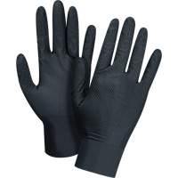 Heavyweight Tactile Grip Examination Gloves, Small, Nitrile, 8-mil, Powder-Free, Black R.M.G. Prévention