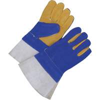 Gants pour soudeur doubl&eacute;s avec poignet de 5", Cuir de vache refendu, Taille 2T-Grand R.M.G. Prévention