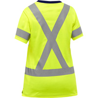 Chemise &agrave; manches courtes et X au dos Bisley pour femmes, Poly-coton, Petit, Jaune lime haute visibilit&eacute; R.M.G. Prévention