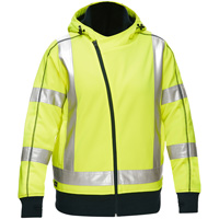 Bisley&reg; X-Back Women's Contoured Full Zip Hooded Sweatshirt with Sherpa Lining, Small, High Visibility Lime-Yellow R.M.G. Prévention