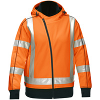 Bisley&reg; X-Back Women's Contoured Full Zip Hooded Sweatshirt with Sherpa Lining, Small, High Visibility Orange R.M.G. Prévention