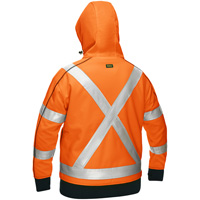 Bisley&reg; X-Back Women's Contoured Full Zip Hooded Sweatshirt with Sherpa Lining, Small, High Visibility Orange R.M.G. Prévention