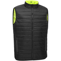 Bisley&reg; X-Back Reversible Puffer Vest, High Visibility Lime-Yellow, Small, Polyester R.M.G. Prévention