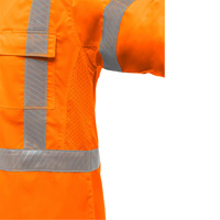 Chemise de travail &agrave; manches longues et X au dos Bisley avec X-Airflow, Poly-coton, Petit, Orange haute visibilit&eacute; R.M.G. Prévention