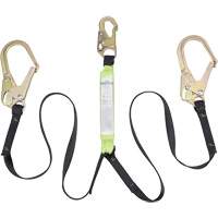 SA-64022-6 Shock Absorbing Lanyard, 6', Form Hook Center, Snap Hook Leg Ends, Polyester R.M.G. Prévention
