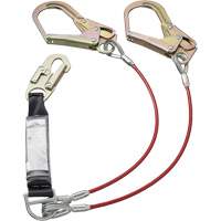 SA-55522-4 PVC-Coated Shock Absorbing Lanyard, 4', Form Hook Center, Snap Hook Leg Ends, Galvanized Steel R.M.G. Prévention