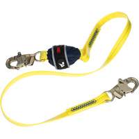 Coated Web Shock-Absorbing Lanyard, 6', Snap Hook Center, Snap Hook Leg Ends R.M.G. Prévention