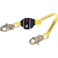 Web Shock-Absorbing Lanyard, 2.5', Snap Hook Center, Snap Hook Leg Ends, Polyester R.M.G. Prévention